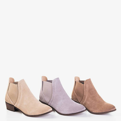 Chelsea boots femme grises et violettes à talons plats Mozambik - Footwear