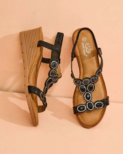 Royalfashion Sandales pour femmes avec zircon Obrina