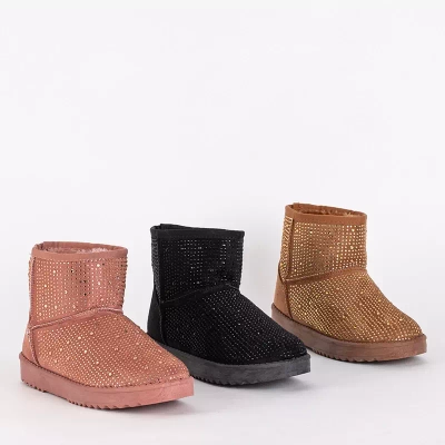 OUTLET Bottes de neige femme avec oxydes de zirconium camel Rudis - Chaussures