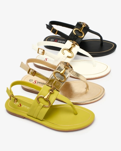 OUTLET Royalfashion Sandales à tongs pour femmes en blanc Imonel