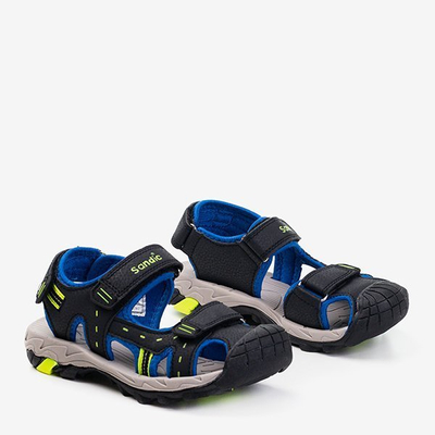 Sandales de sport noires pour enfants avec empiècements en cobalt Krifia - Footwear