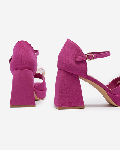 Fuchsia Sandales à talons hauts pour femmes avec cristaux Celidi - Footwear