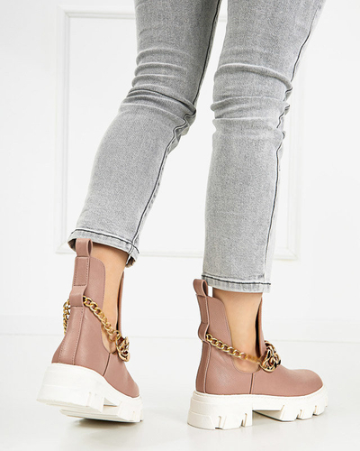 Bottes roses pour femmes avec chaîne Tenkay - Chaussures