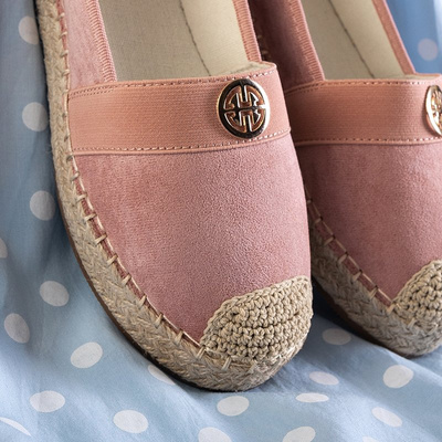 Espadrilles roses pour femmes à talons plats Anatola - Chaussures