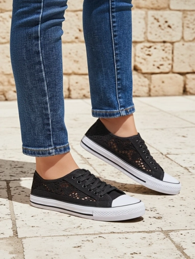 Baskets respirantes Calista Nero en dentelle pour femmes - collection été/printemps