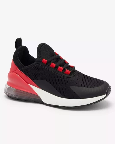 OUTLET Chaussures de sport pour femmes noires avec empiècement rouge Neterika - Footwear