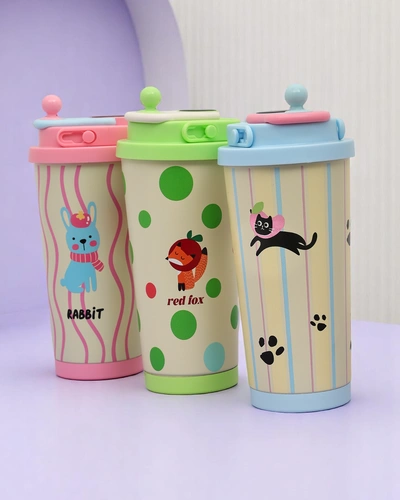 Royalfashion Mug thermique avec bec verseur et capteur de température Animaux mignons