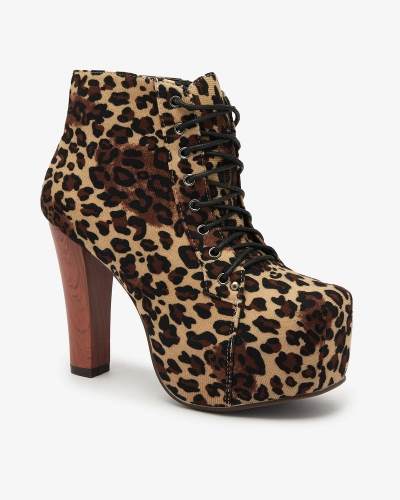 Royalfashion Bottes à talon aiguille pour femme en imprimé léopard Seficone