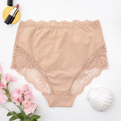 Culotte femme beige avec dentelle PLUS TAILLE - Sous-vêtements