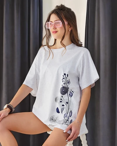 T-shirt en coton pour femme Royalfashion avec imprimé
