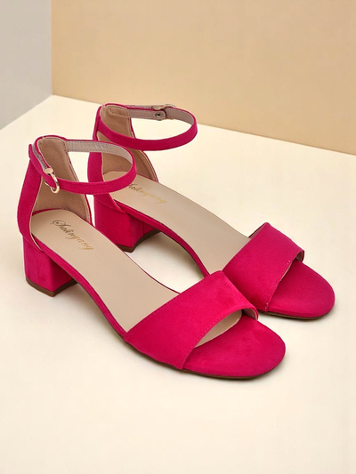 Royalfashion Sandales à talon bas pour femmes SoftHeels