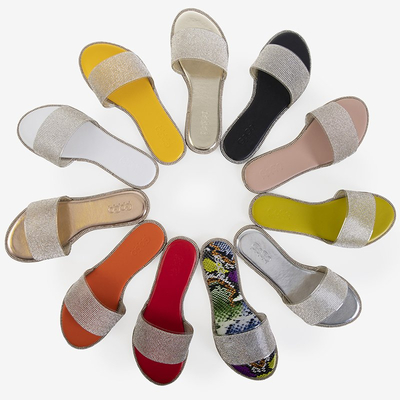 OUTLET Tongs jaunes pour femme avec zircons Verina - Footwear