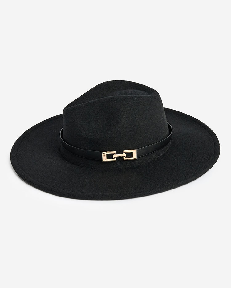 Royalfashion Chapeau fedora noir pour femme