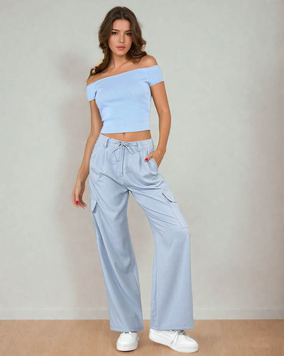 Royalfashion Pantalon large pour femme avec poches