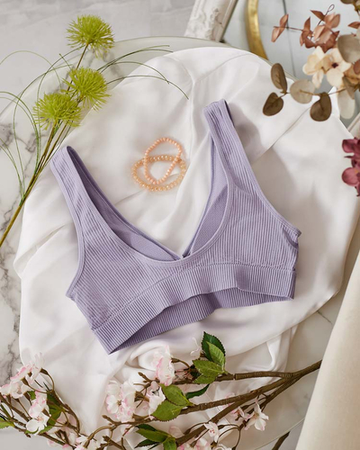 Royalfashion Soutien-gorge de sport côtelé pour femme