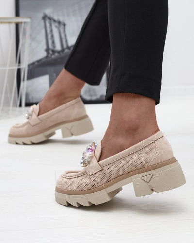 Mocassins ajourés beige pour femme Peloga- Footwear