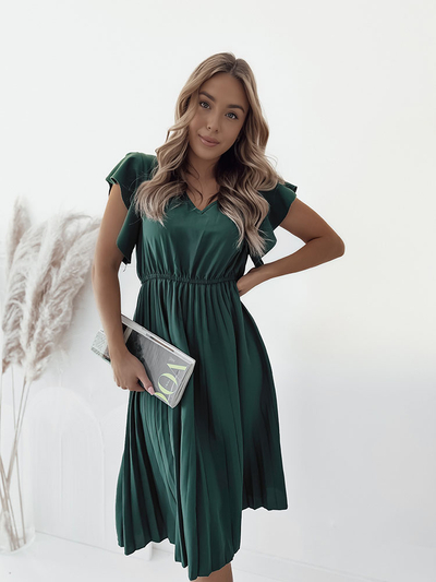 Royalfashion Robe midi plissée pour femme