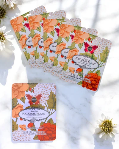 Plante naturelle - Ensemble de sérum avec céramides et masque avec rose 6g+36g x 10pcs