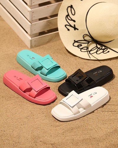 Chaussons femme menthe avec ornement Zegor - Chaussures