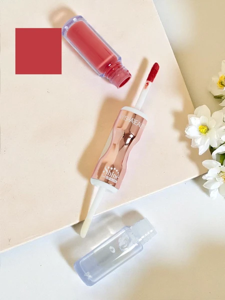 Rouge à lèvres 2-en-1 et gloss transparent Bois de rose classique