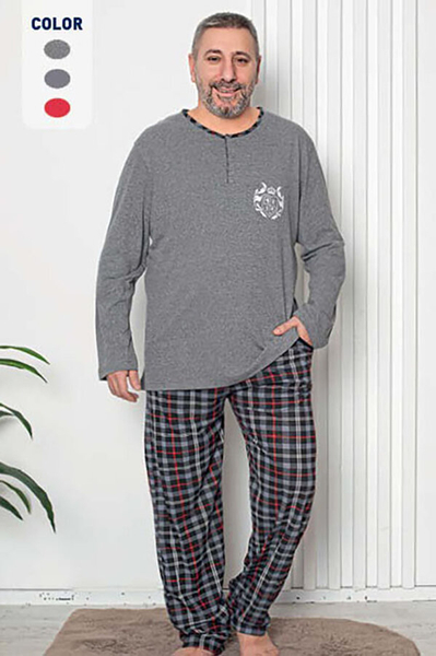 Royalfashion Pyjama gris foncé pour homme