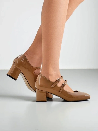 Royalfashion Patente femmes escarpins à talons avec brides Ovigs