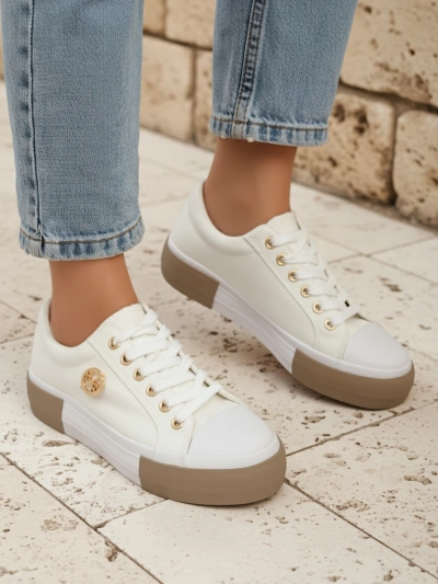Baskets blanches en toile Aurelio pour femme