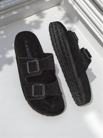 Royalfashion Sandales pour femmes en éco-daim avec boucles Bella Duo