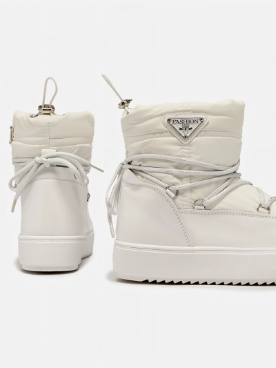 Royalfashion Bottes à enfiler pour femmes bottes de neige a'la en blanc Vevnose