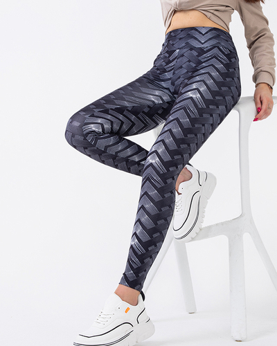 Legging taille haute noir et blanc femme à motifs - Vêtements