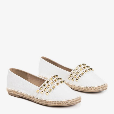 Espadrilles blanches pour femmes avec clous Anchu - Chaussures 1