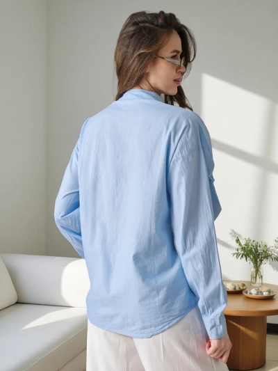 Chemise en coton Royalfashion décorée de volants et boutonnée