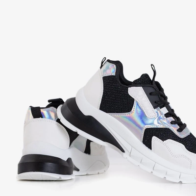 OUTLET Baskets de sport noires pour femmes avec inserts holographiques Agapila - Footwear