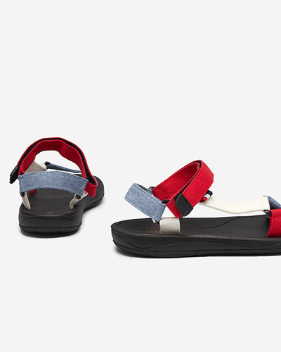 Sandales pour femme en tissu rouge Ojo- Footwear