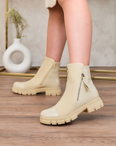 Royalfashion Beige mat bottes pour femmes Hedaheh