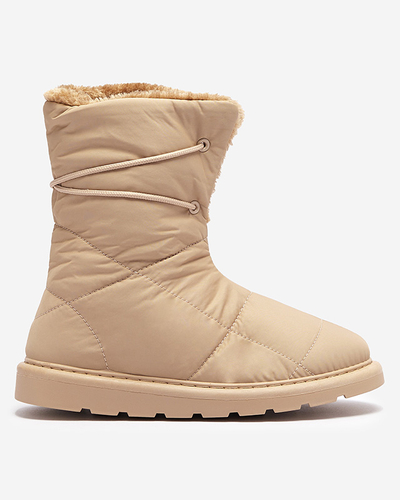 Chaussures pour femmes marron clair a'la bottes de neige Amirfu- Footwear