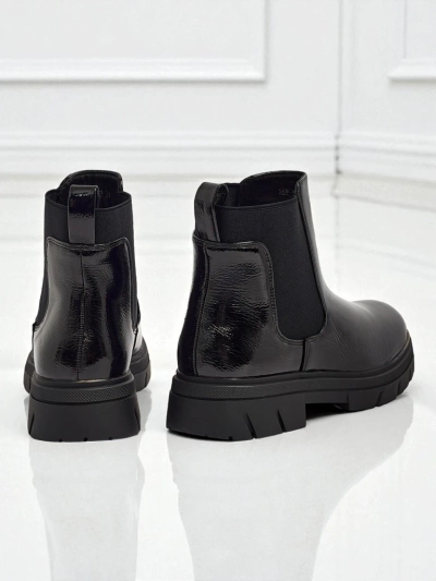 Bottines en cuir écologique verni Oryss