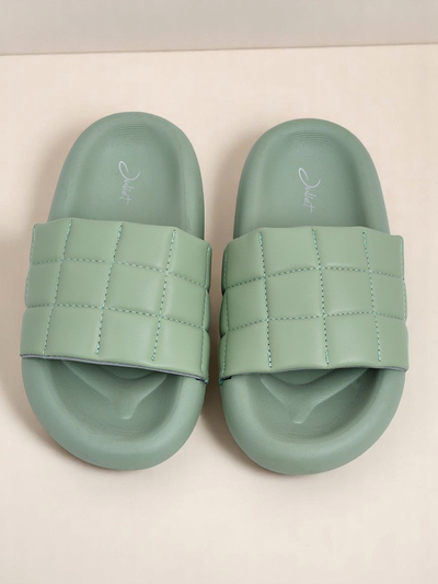 Royalfashion Claquettes plates pour femmes Quilt Walk