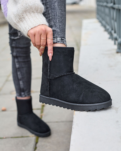 Royalfashion Bottes pour femmes a'la bottes de neige de couleur noire Aener