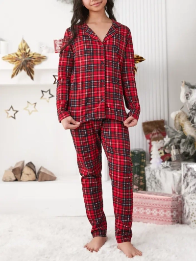 Pyjama en coton à carreaux pour enfants Royalfashion Noël