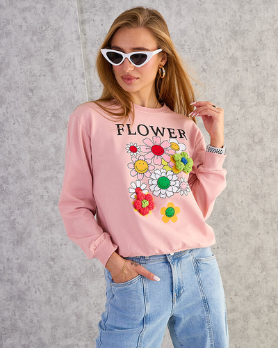 Royalfashion Sweat-shirt en coton à imprimé fin pour femme