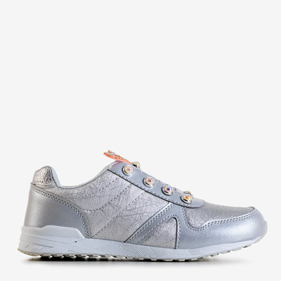 Chaussures de sport pour enfants argentées avec décorations Demiak - Footwear