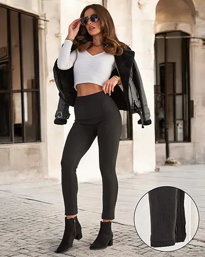 Royalfashion Leggings côtelés isolés pour femmes