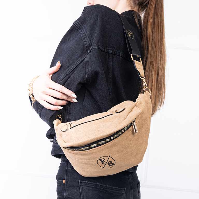 Sac banane doré pour femme en daim écologique - Accessoires