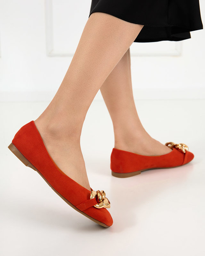 OUTLET Ballerines femme orange décor Caviene - Chaussures