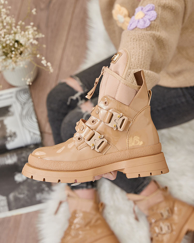 Royalfashion Bottes bagger pour femme marron clair Hennobs
