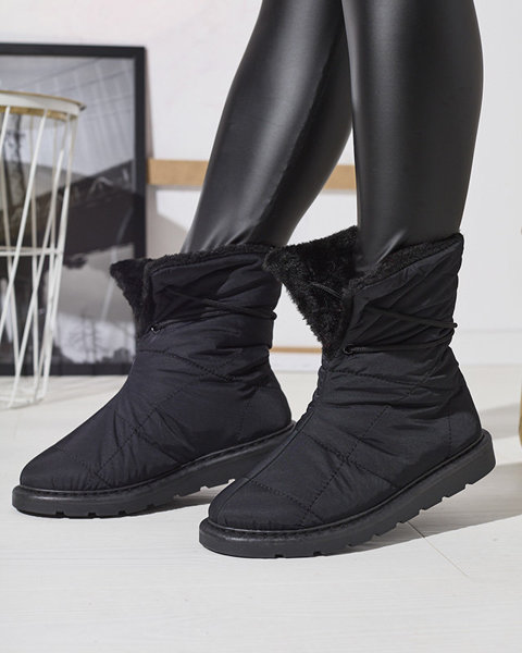 Bottes noires pour femmes a'la bottes de neige Amirfu- Footwear