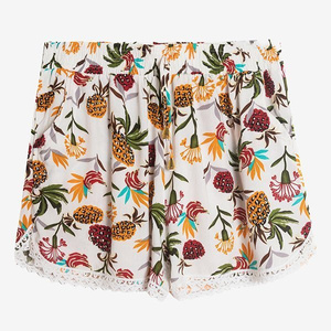 Short femme ananas blanc - Vêtement