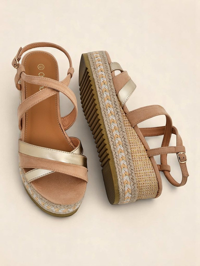 Royalfashion Sandales compensées pour femmes Eylaas