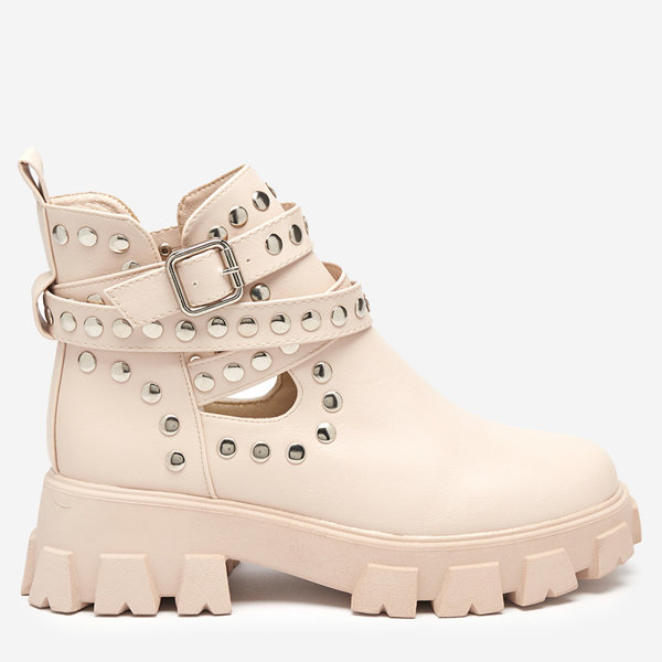 OUTLET Bottines beiges pour femme avec une semelle plus épaisse Alaros - Footwear